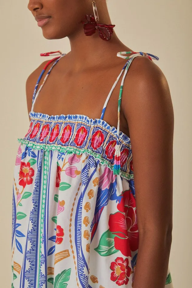Women OffWhite Flowers Beach Maxi Dress Flowers Beach Offwhite FARM Rio Maxi Dresses