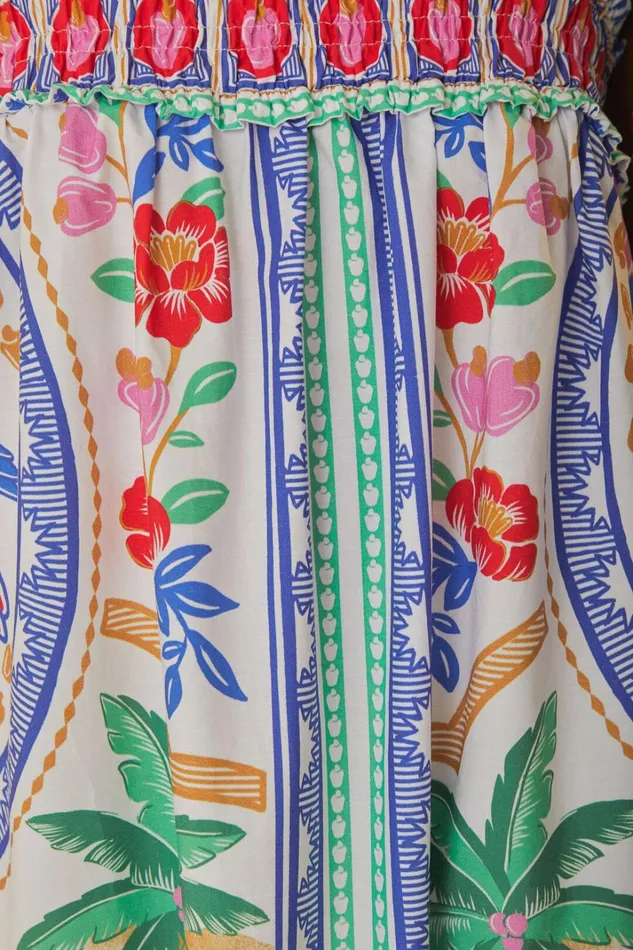 Women OffWhite Flowers Beach Maxi Dress Flowers Beach Offwhite FARM Rio Maxi Dresses