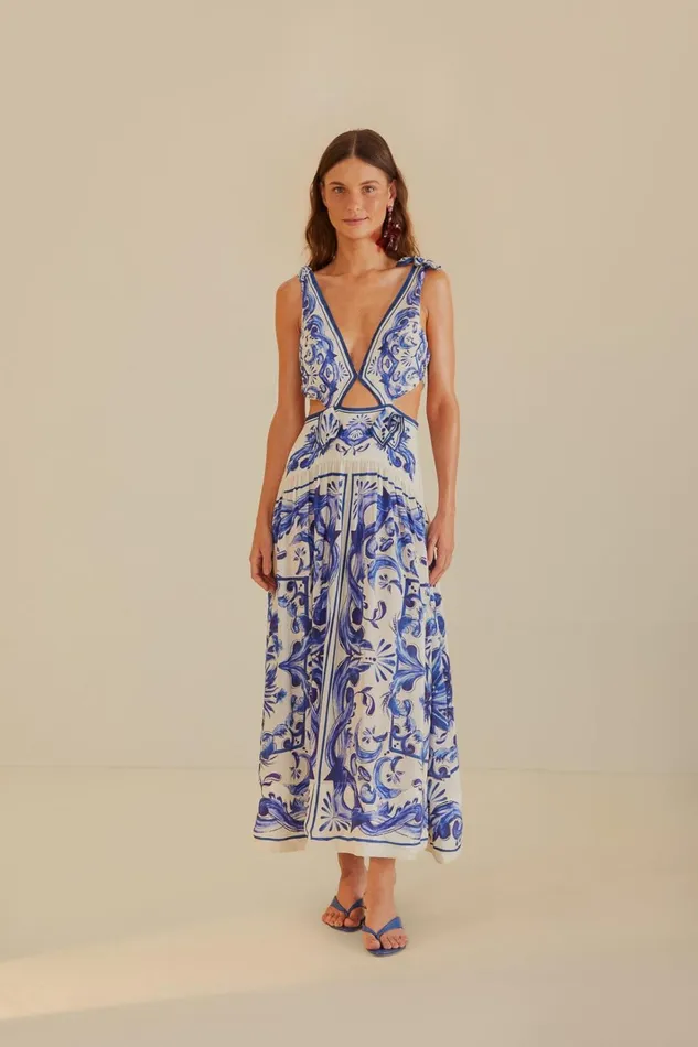 Women OffWhite Garden Tiles Maxi Dress Garden Tiles Offwhite FARM Rio Maxi Dresses Women OffWhite Garden Tiles Maxi Dress Garden Tiles Offwhite FARM Rio Maxi Dresses