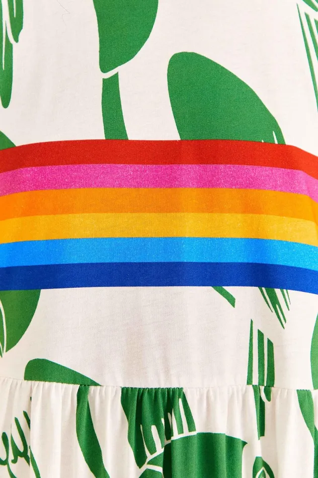 Women OffWhite Rainbow Toucans Organic Cotton Maxi Dress Rainbow Toucans Off White FARM Rio Maxi Dresses