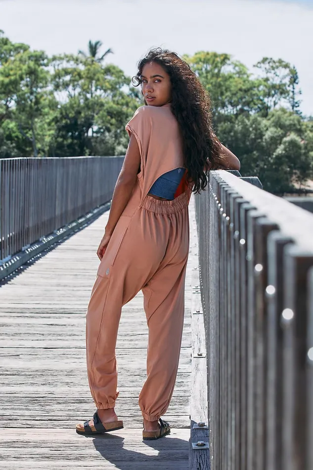 Women OnePieces Free People Hot Shot VNeck Onesie Sunbaked
