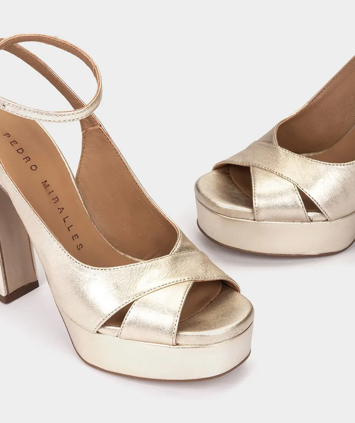 Women Otranto Metallic 8211 Heeled Sandals Pedro Miralles