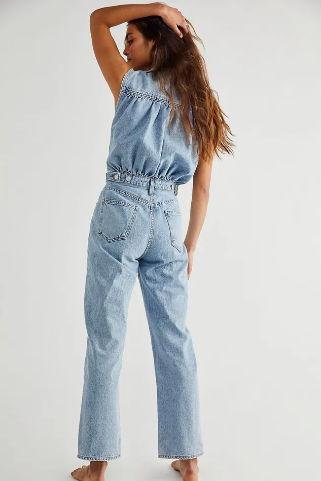 Women Overalls Free People AGOLDE Blanca Sleeveless Jumpsuit Drive