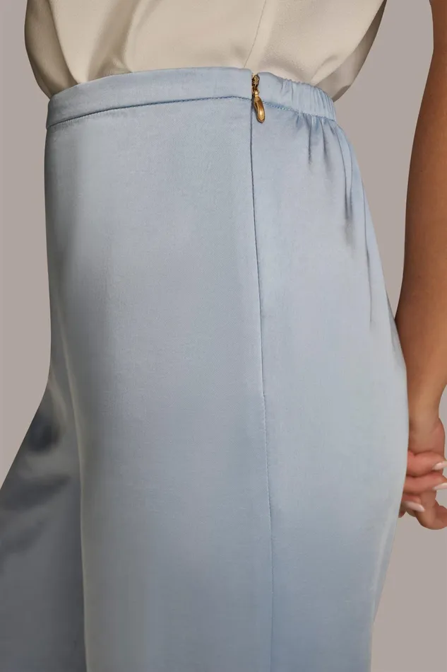 Women Pants Donna Karan FLAT FRONT WIDE LEG PANT Glacial Blue
