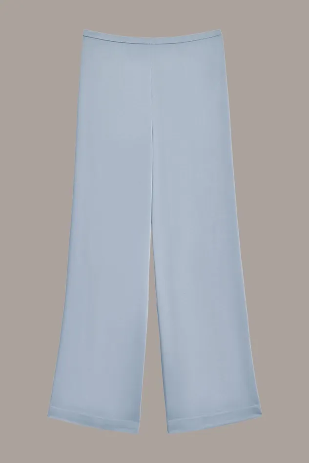 Women Pants Donna Karan FLAT FRONT WIDE LEG PANT Glacial Blue