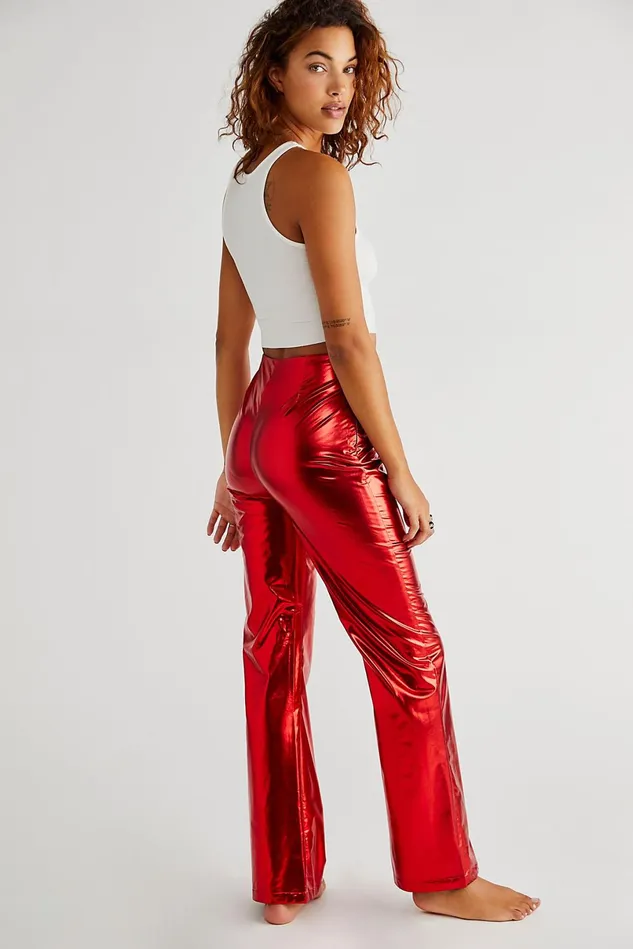 Women Pants Free People Unique Pants Red