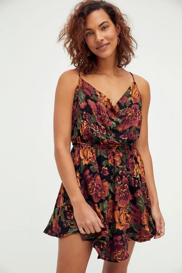 Women Party Dresses Free People Tahani Cowl Neck Dress Black Rose