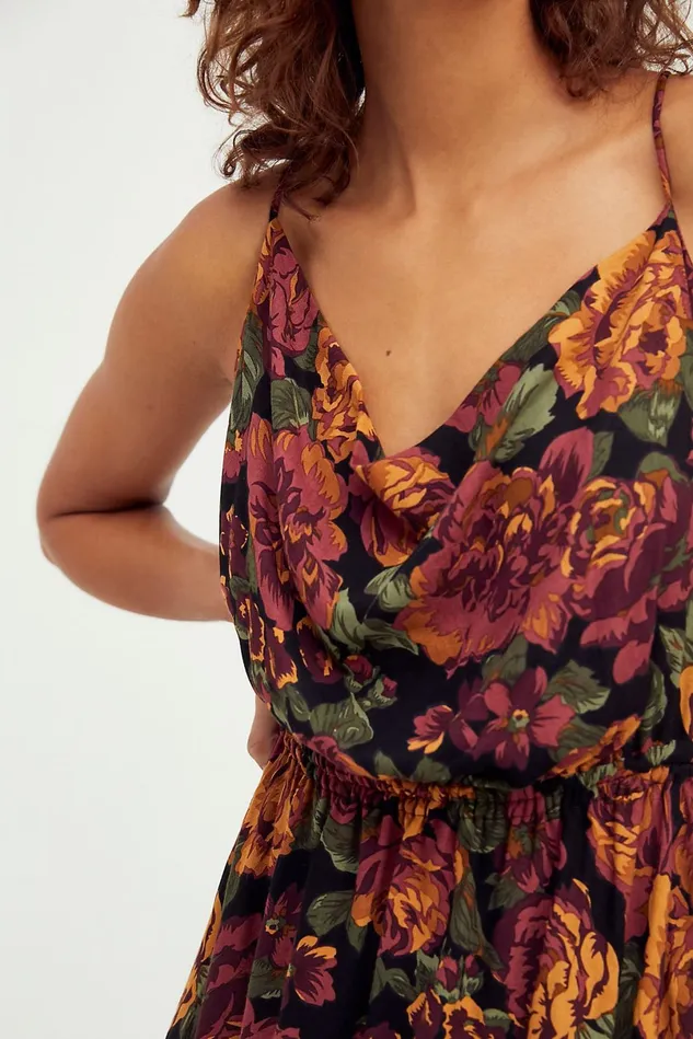 Women Party Dresses Free People Tahani Cowl Neck Dress Black Rose