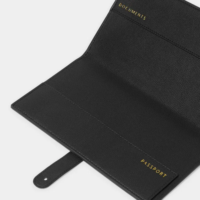 Women Passport Covers and Holders Katie Loxton Sentiment Travel Wallet 8211 Explore Dream Discover 8211 Black