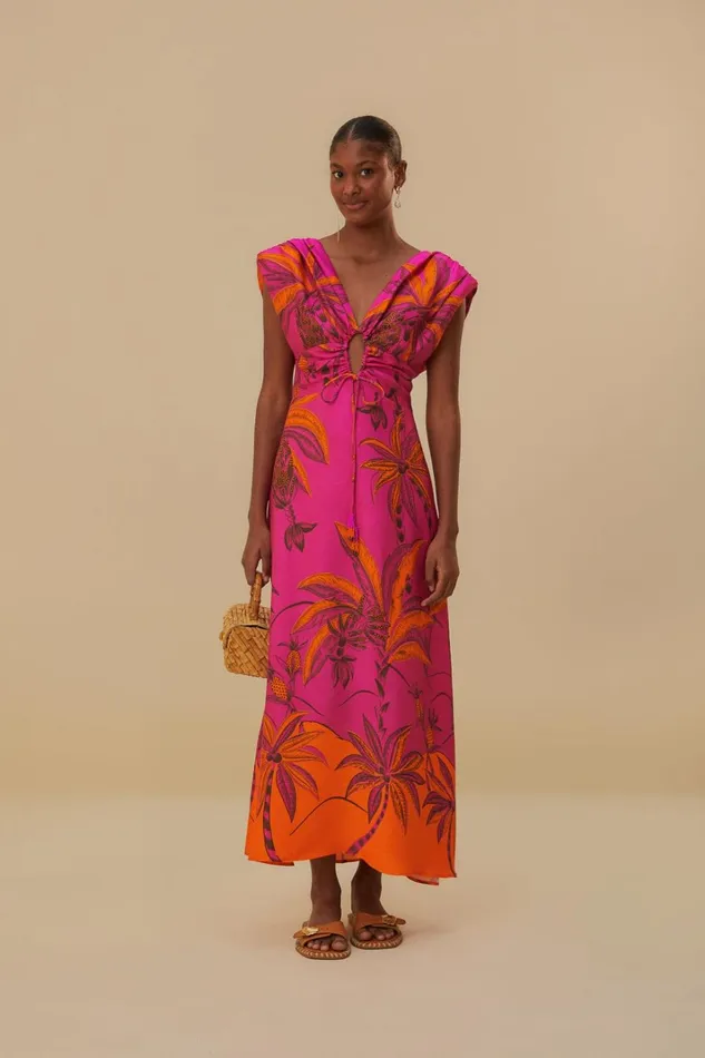 Women Pink Beach Forest Lenzing Ecovero Viscose Maxi Dress Beach Forest Pink FARM Rio Maxi Dresses Women Pink Beach Forest Lenzing Ecovero Viscose Maxi Dress Beach Forest Pink FARM Rio Maxi Dresses