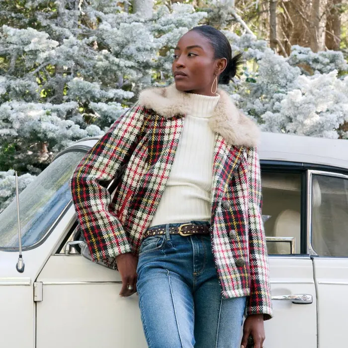 Women Plaid Alpenhorn Coat Plaid Sundance Catalog Jackets and Coats