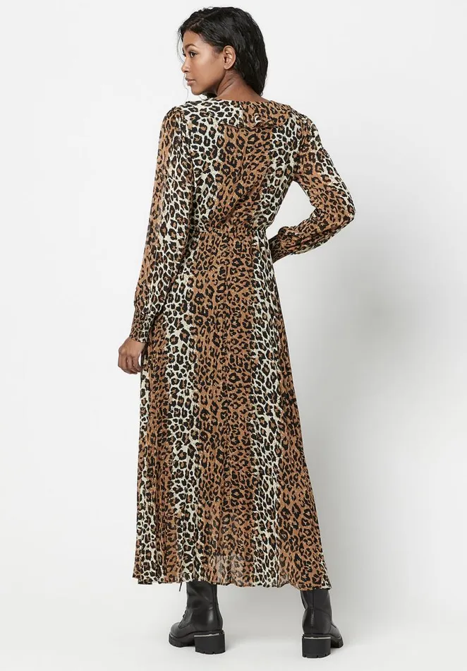 Women Pleated Tully Midi Dress Ombre Leopard Buffalo David Bitton Dresses and Jumpsuits