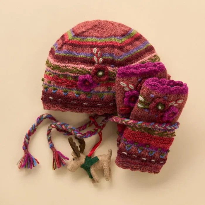 Women Posie Gift Set Plum Sundance Catalog Hats Women Posie Gift Set Plum Sundance Catalog Hats