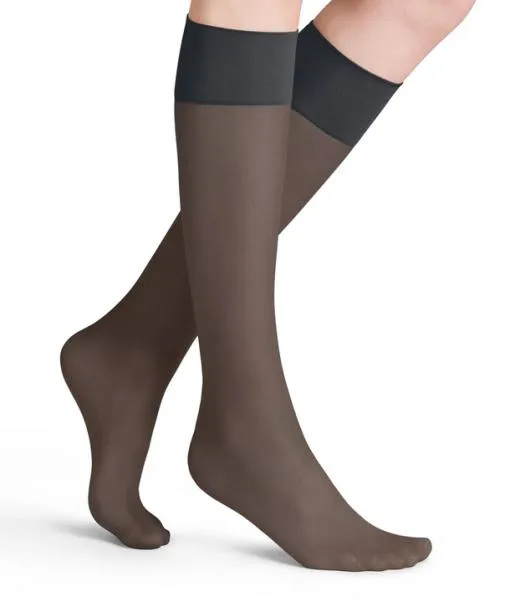 Women Pure Matt 20 DEN Women Kneehigh Socks Graphite FALKE Fullyfashioned Stockings