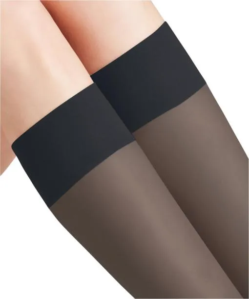 Women Pure Matt 20 DEN Women Kneehigh Socks Graphite FALKE Fullyfashioned Stockings