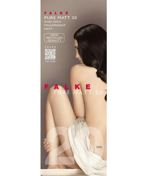 Women Pure Matt 20 DEN Women Kneehigh Socks Graphite FALKE Fullyfashioned Stockings