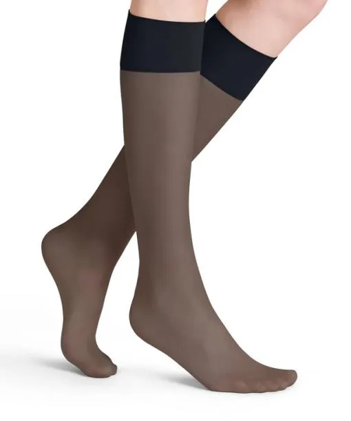 Women Pure Matt 20 DEN Women Kneehigh Socks Marine FALKE Fullyfashioned Stockings