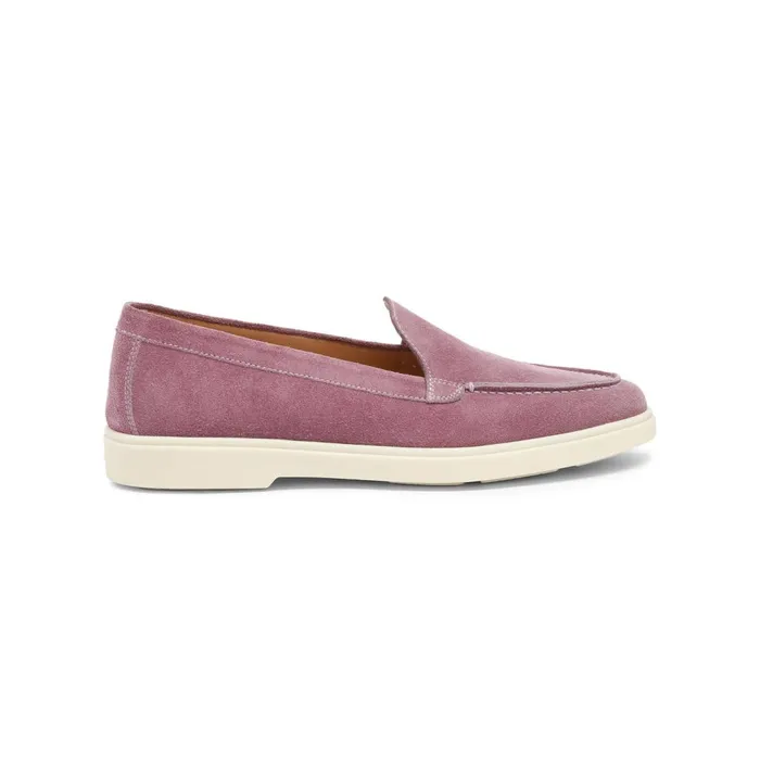 Women Purple Suede Loafer Santoni Loafers