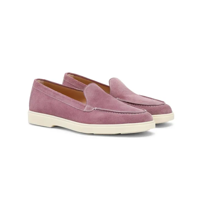 Women Purple Suede Loafer Santoni Loafers