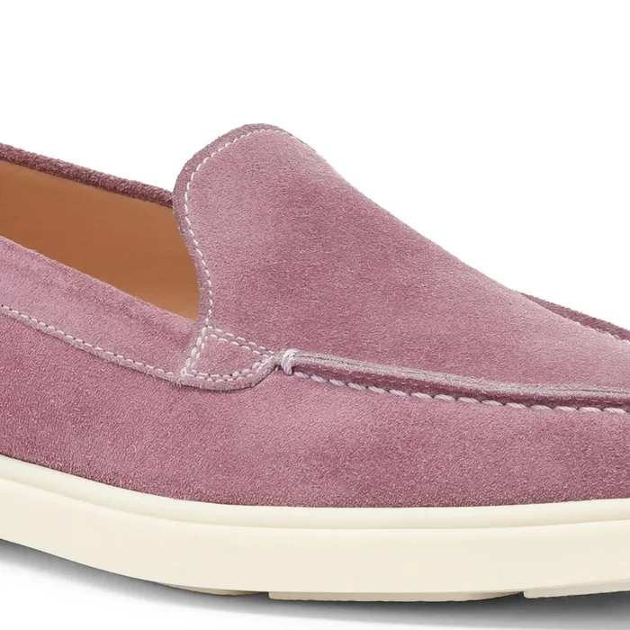Women Purple Suede Loafer Santoni Loafers