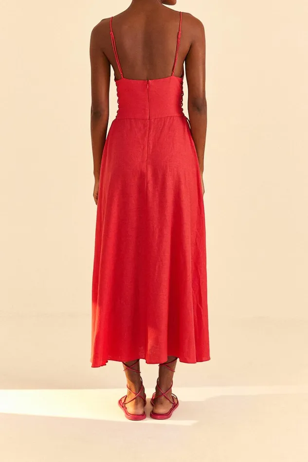 Women Red Sleeveless Midi Dress Red FARM Rio Midi Dresses