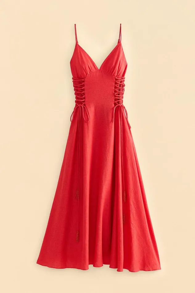 Women Red Sleeveless Midi Dress Red FARM Rio Midi Dresses