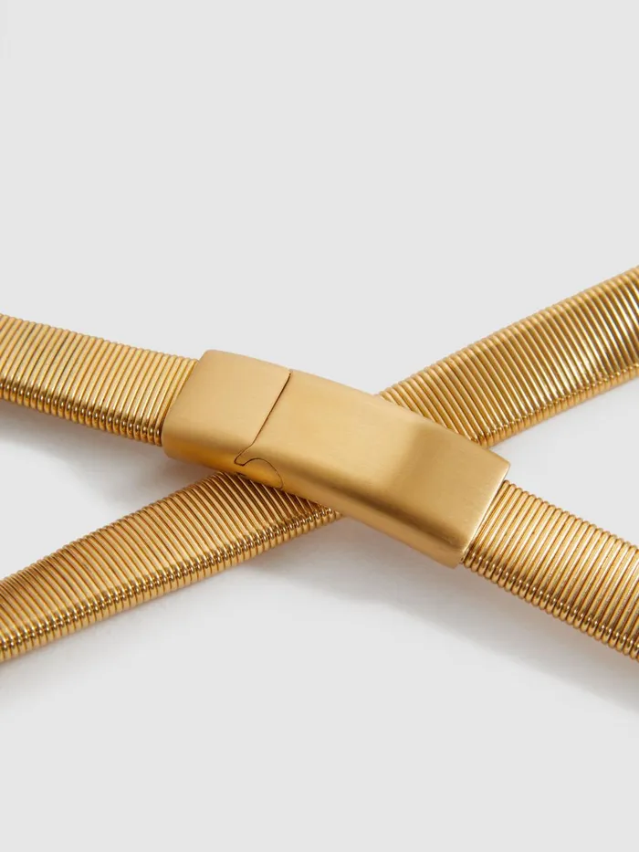 Women Reiss Belts Ella Elasticated Chain Belt Gold