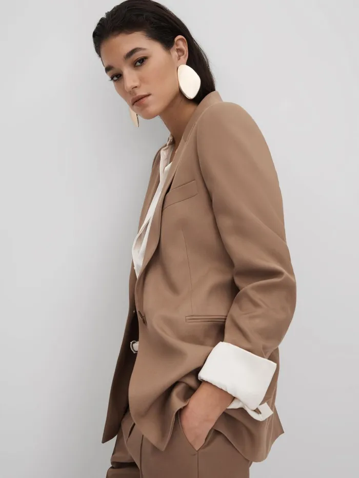 Women Reiss Blazers Wren Single Breasted Suit Blazer Mink Neutral