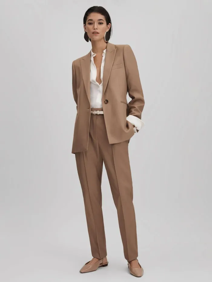 Women Reiss Blazers Wren Single Breasted Suit Blazer Mink Neutral