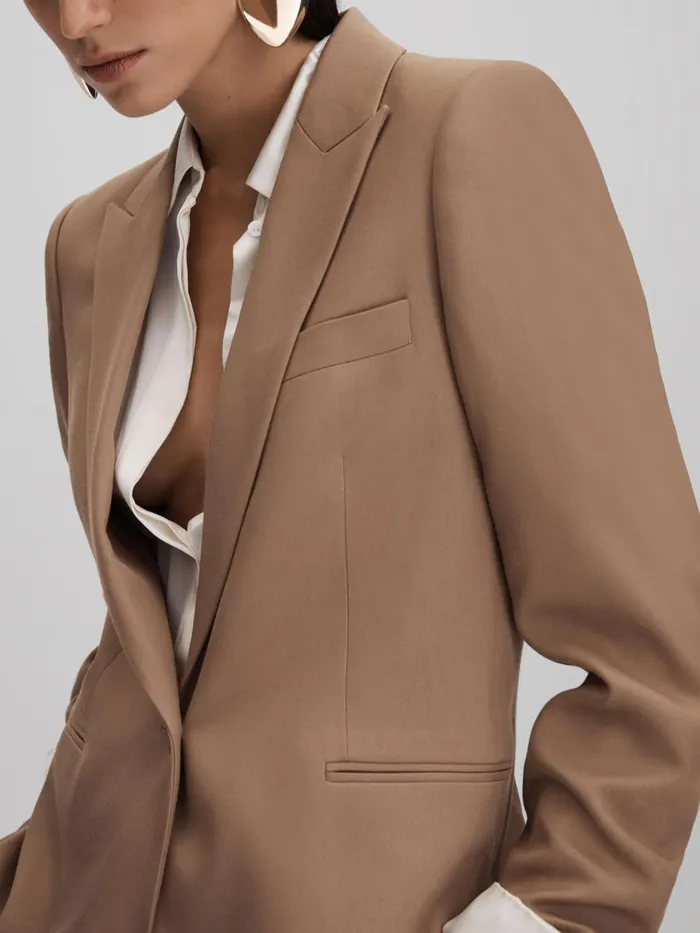 Women Reiss Blazers Wren Single Breasted Suit Blazer Mink Neutral
