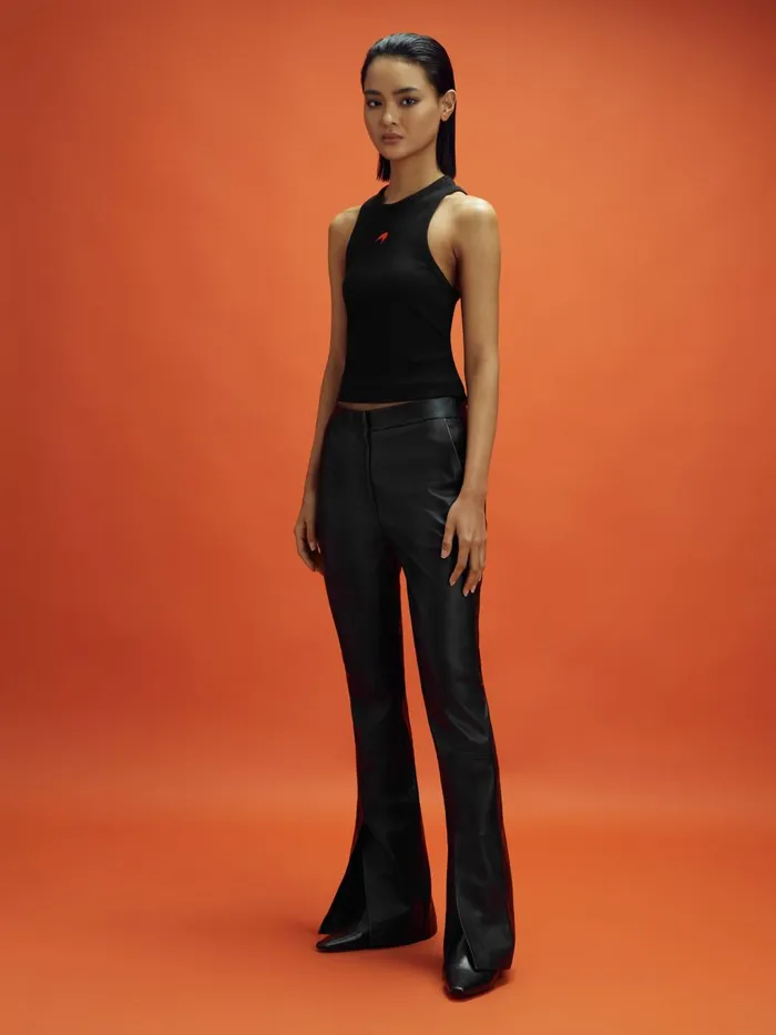 Women Reiss Blouses and Shirts F1 Ribbed Cotton Embroidered Vest Black