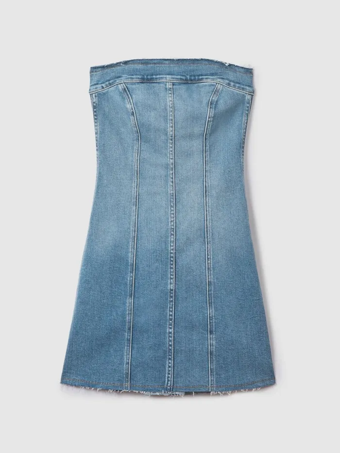 Women Reiss Brands American Good American Denim Mini Dress Blue