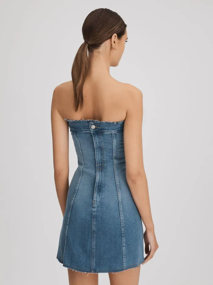 Women Reiss Brands American Good American Denim Mini Dress Blue