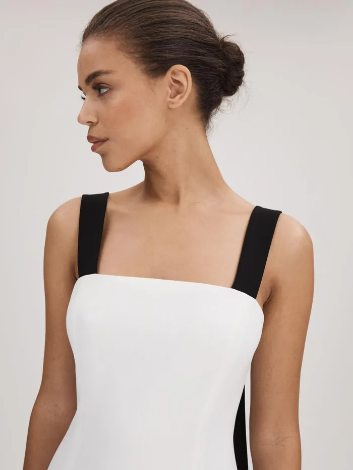 Women Reiss Brands Pleated Strappy Midi Dress Off White