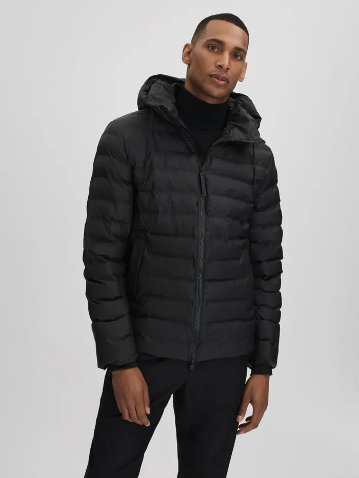 Women Reiss Coats Hooded Puffer Jacket Black