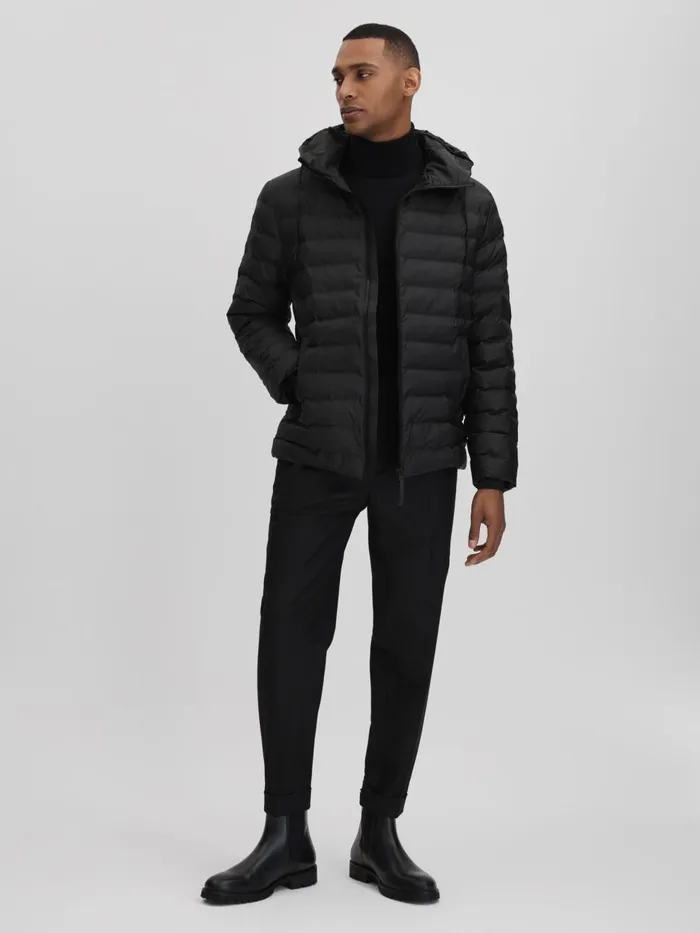 Women Reiss Coats Hooded Puffer Jacket Black