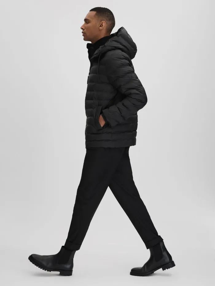 Women Reiss Coats Hooded Puffer Jacket Black