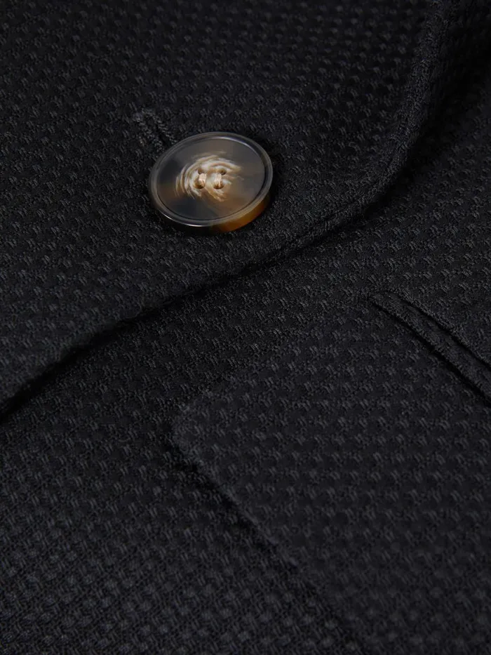 Women Reiss Coats Lana Tailored Textured Wool Blend Double Breasted Blazer Black