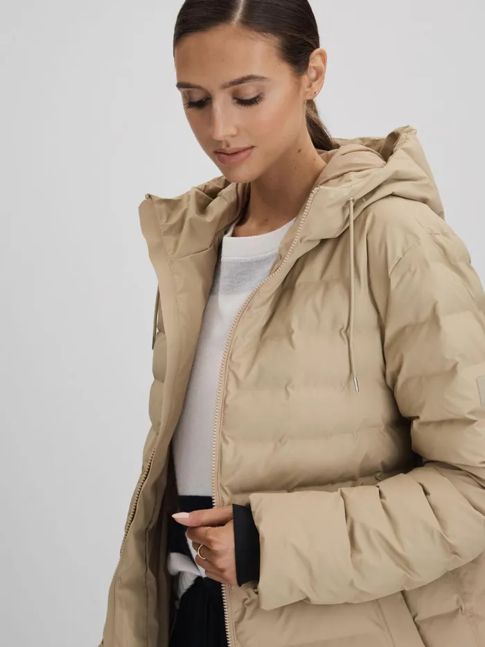 Women Reiss Coats Long Waterproof Puffer Jacket Sand