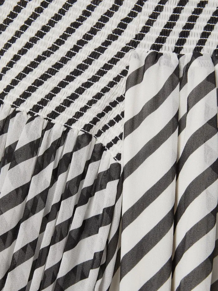 Women Reiss Dresses Fabia Striped Bardot Maxi Dress Blackcream