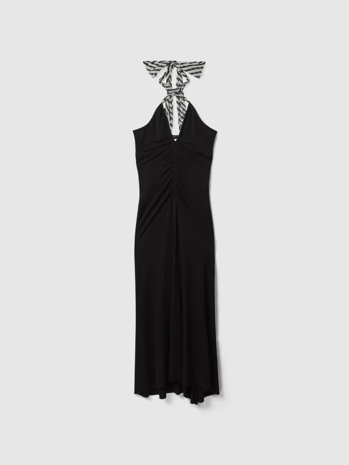Women Reiss Dresses Iris Bodycon Jersey Maxi Dress Black