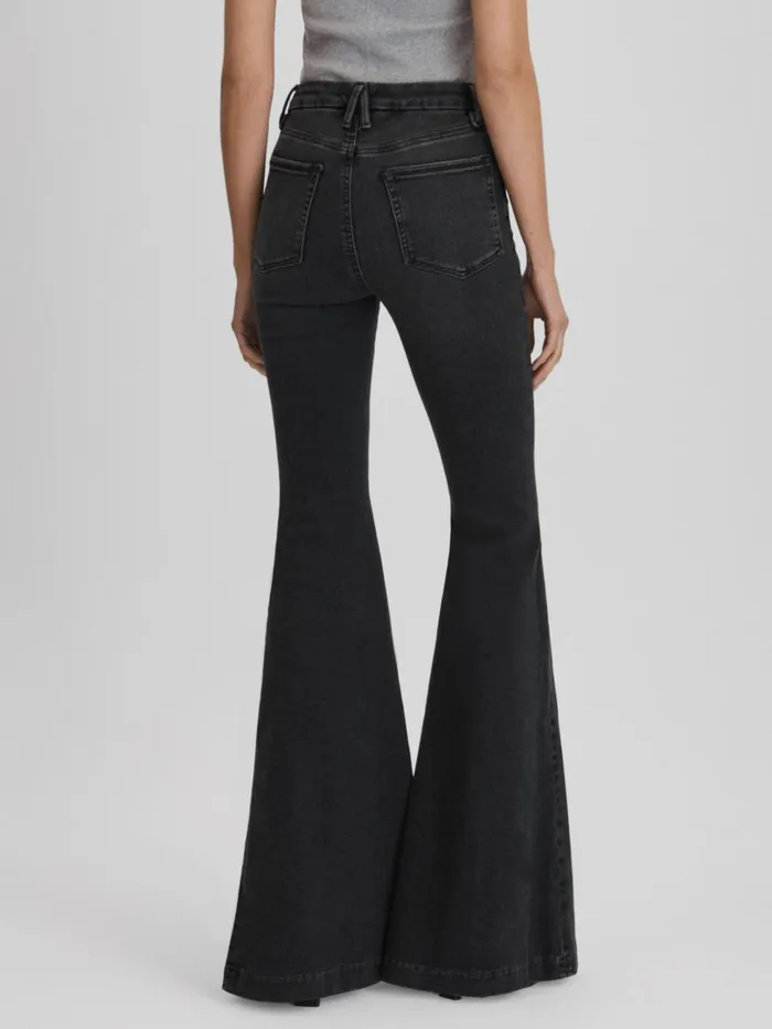 Women Reiss Jeans American Good American Super Flared Jeans Black
