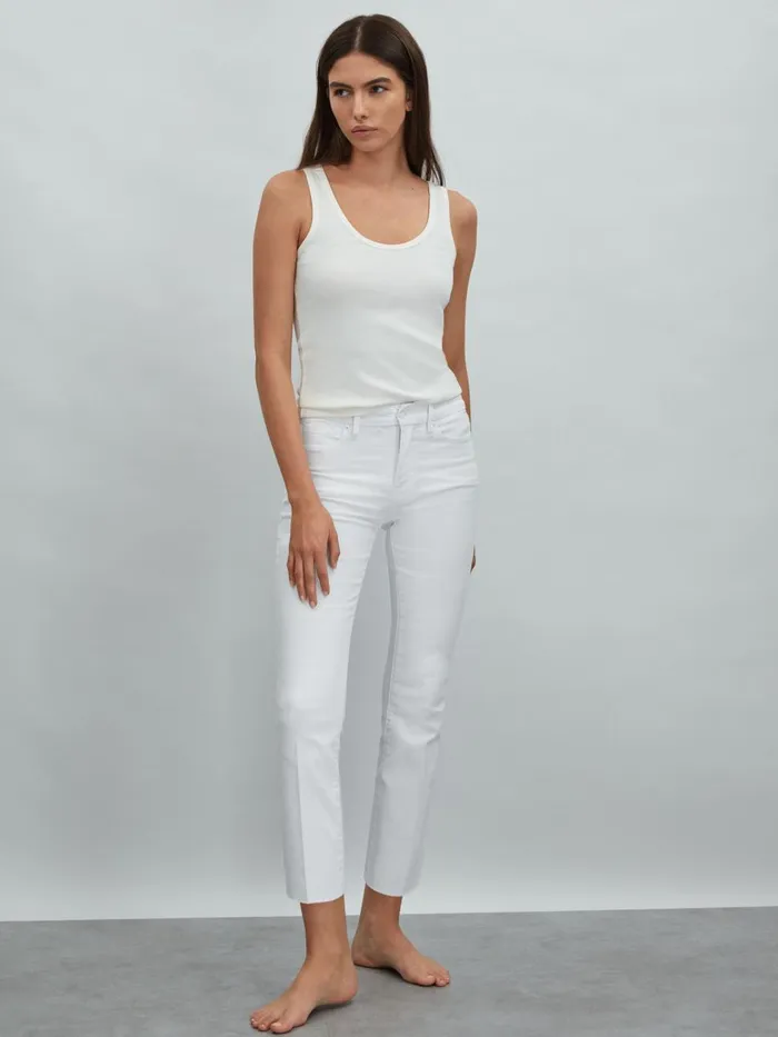 Women Reiss Jeans American Straight Leg Skinny Jeans White