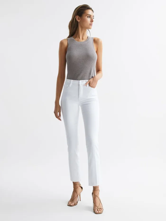 Women Reiss Jeans American Straight Leg Skinny Jeans White