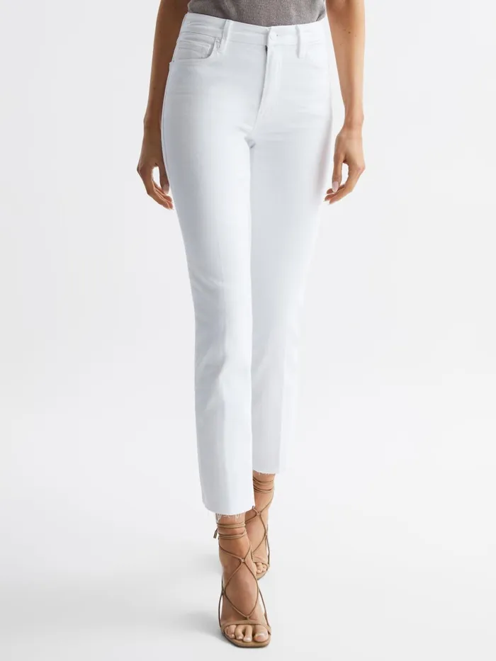 Women Reiss Jeans American Straight Leg Skinny Jeans White