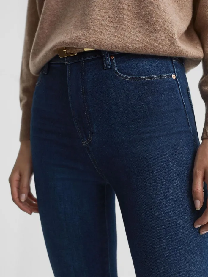 Women Reiss Jeans High Rise Flared Jeans Timeless Blue