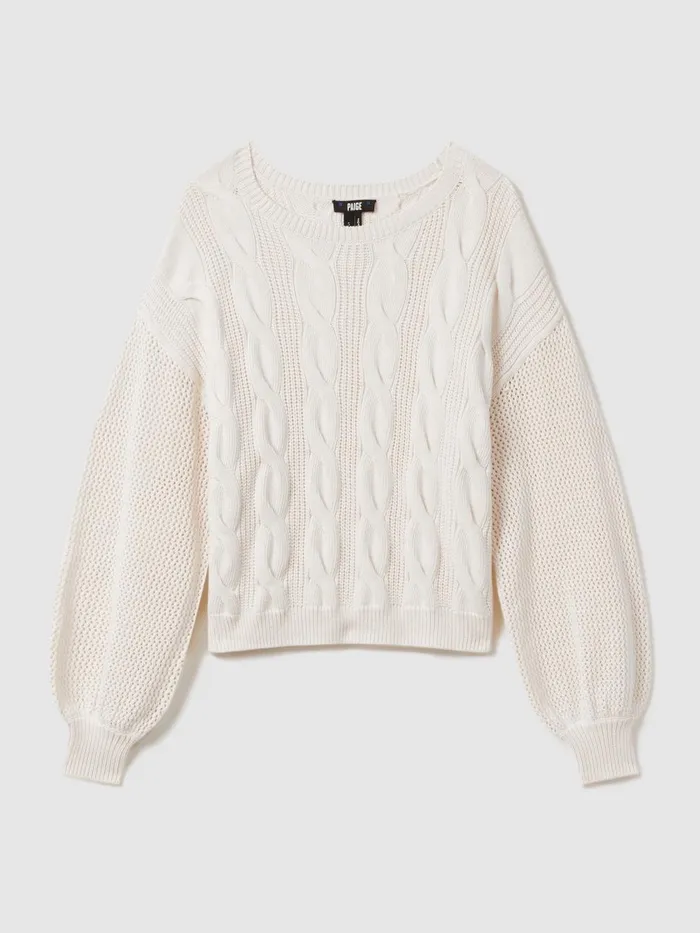 Women Reiss Knitwear Cotton Blend Knitted Jumper Ivory