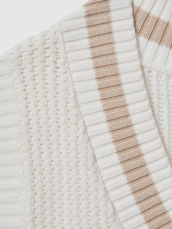 Women Reiss Knitwear Upside Knitted Cotton Cropped Vest White