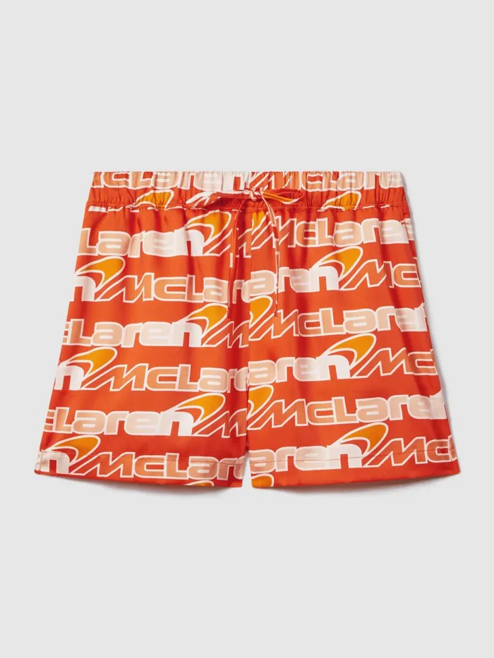 Women Reiss Shorts F1 Printed Cuban Collar Shirt Papaya Multi