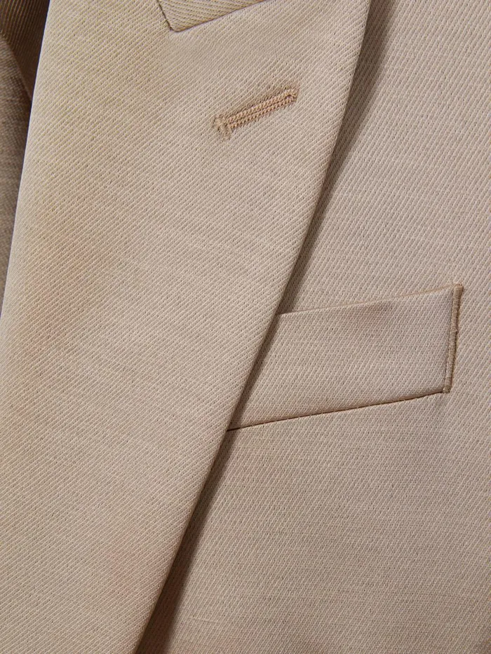 Women Reiss Suits and Tailoring Cole Satin Single Breasted Suit Blazer Gold